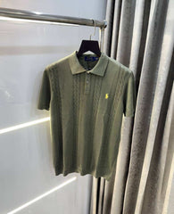 ralpH LaU·ren Olive Green Premium Knitted Polo T-Shirt