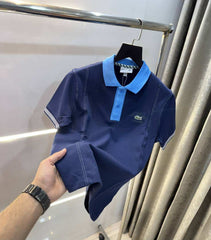 Lacost e Navy Blue Embroidery Logo Premium Polo T-Shirt