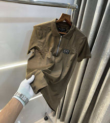 Dolce&Gabbana Coffee A Steel Logo Imported Polo T-Shirt With Box Packing