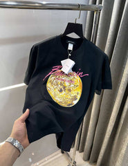 Balmai n Paris Black Logo Print Imported Oversized T-Shirt