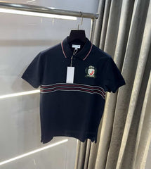 Lacost e Navy Blue Embroidery Logo Premium Polo T-Shirt