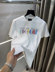 Versac e Couture White Logo Print Imported T-Shirt