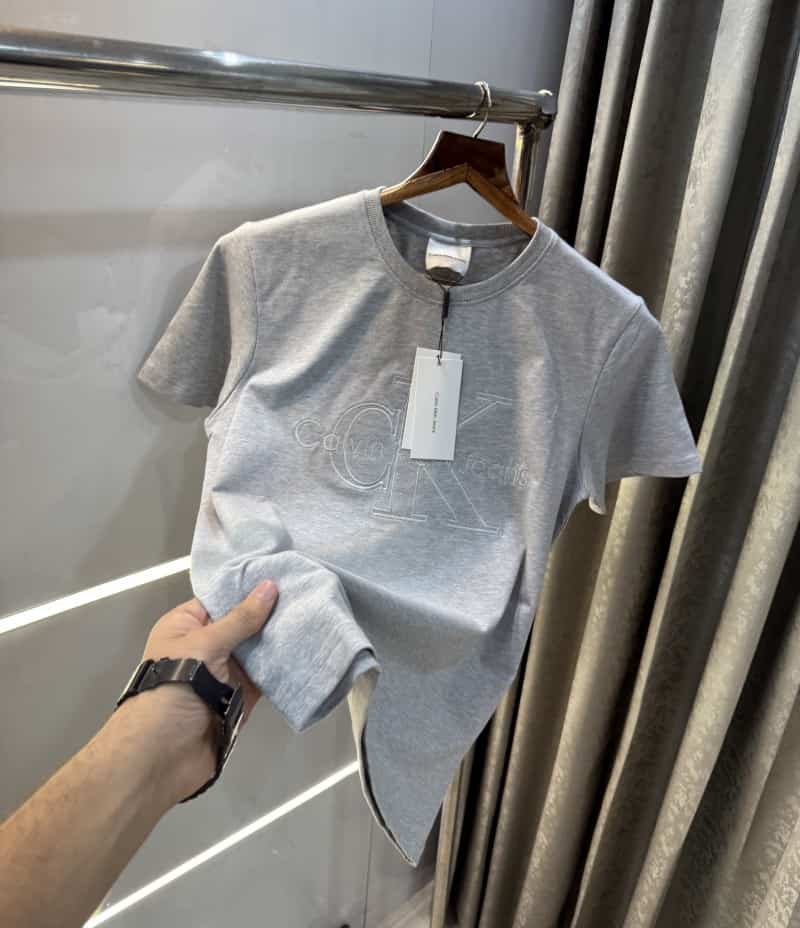 Calvin Klein Grey Embroidery Logo Premium T-Shirt