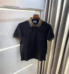 Versac e Couture Black Collar Look Imported Polo T-Shirt