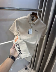 Hacket Beige Logo Print Classic Polo T-Shirt