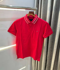 Tomm y Hilfiger Red Collar Look Premium Polo T-Shirt