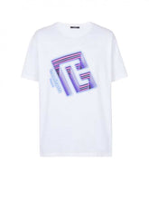 Balmai n Paris White logo Print Premium T-Shirt