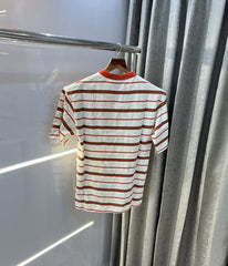 Gues s White Red Stripes Imported Oversized T-Shirt
