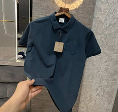 Burberry English Green Embroidery Logo Premium Polo T-Shirt