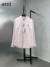 Ami Paris light Pink Embroidery Logo Premium Shirt