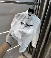 Balmai n Paris White Logo Print Exclusive Shirt