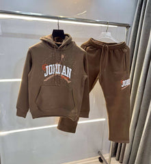 Ai r Jordan Brown Embroidery Logo Imported Tracksuit