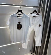 Dolce& Gabbana White Embroidery Logo Imported Tracksuit With Brand Carry Bag