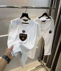 Dolce& Gabbana White Embroidery Logo Imported Tracksuit With Brand Carry Bag