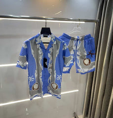 Versac e Couture Blue Printed Imported Cord Set