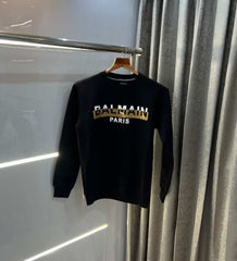 Balmai n Paris Black Logo Print Premium Sweatshirt