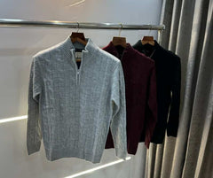 Fredperry Grey Knitted Premium Pull Over