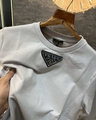 Prad a Milano Grey Designer Logo Imported Pull Over