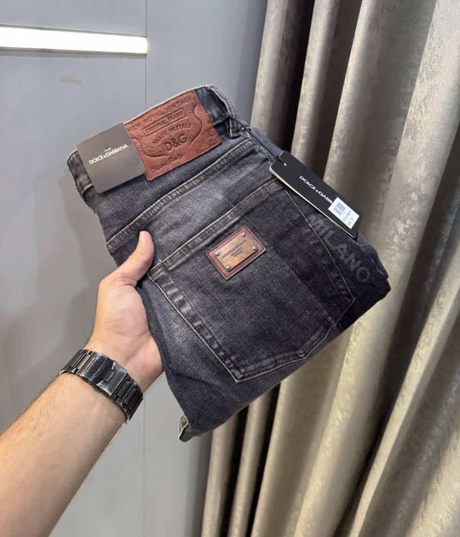 Dolce&Gabbana Dark Grey Pocket Logo Imported Hyperflex Denim