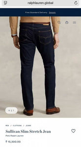 Ralp h Laure n Blue Raw Wash Premium Classic Denim