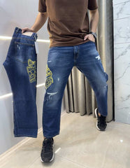 Zar a Blue Designer Premium Ripped Denim