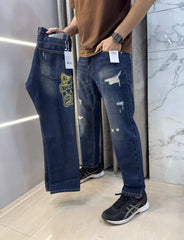 Zar a Greenish Designer Premium Ripped Denim