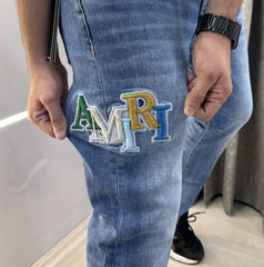 Amir i Vintage Shade Embroidery Work Imported Hyperflex.. Denim