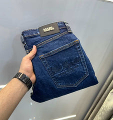 Karl Lagerfeld Dark Blue Embroidery Work Imported Premium Denim
