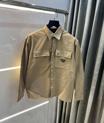 Prad a Milano Beige Steel Logo Premium Shacket