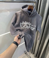 Arman i Exchange Grey Logo Print Imported Premium Hoodie