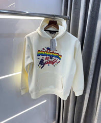 Balenciag a cream Logo Print Imported Premium Hoodie