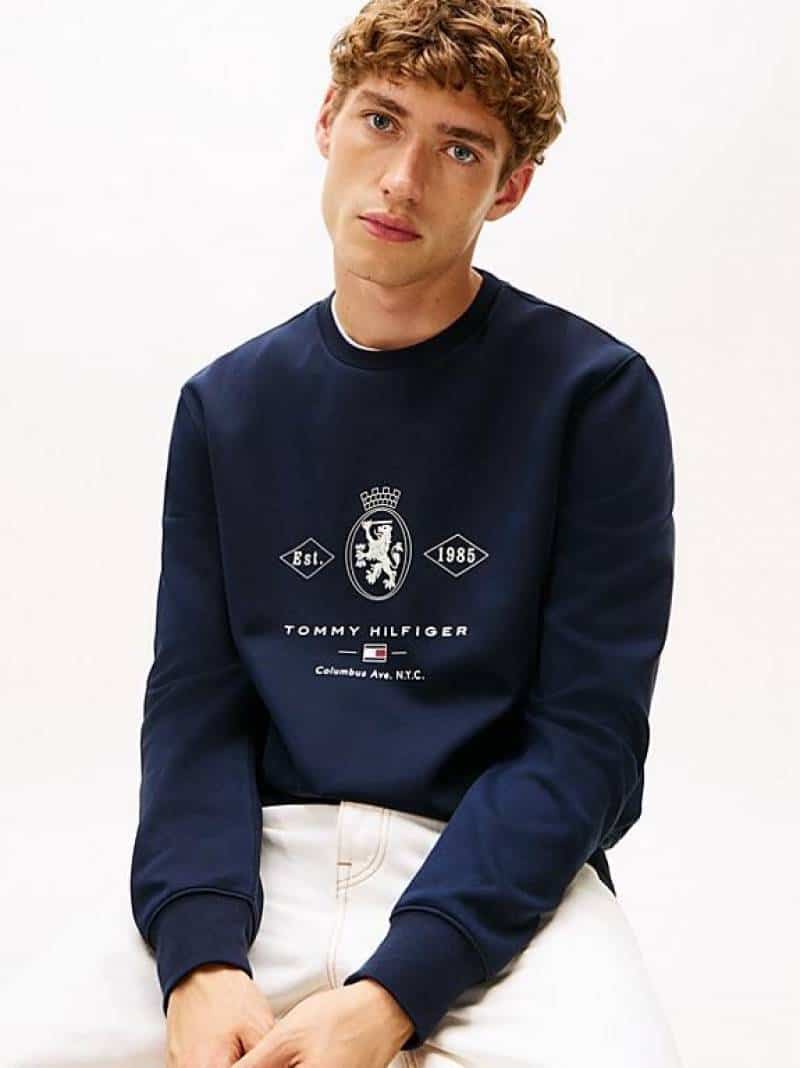 Tomm Hilfiger Navy Blue Logo Work Premium Sweatshirt