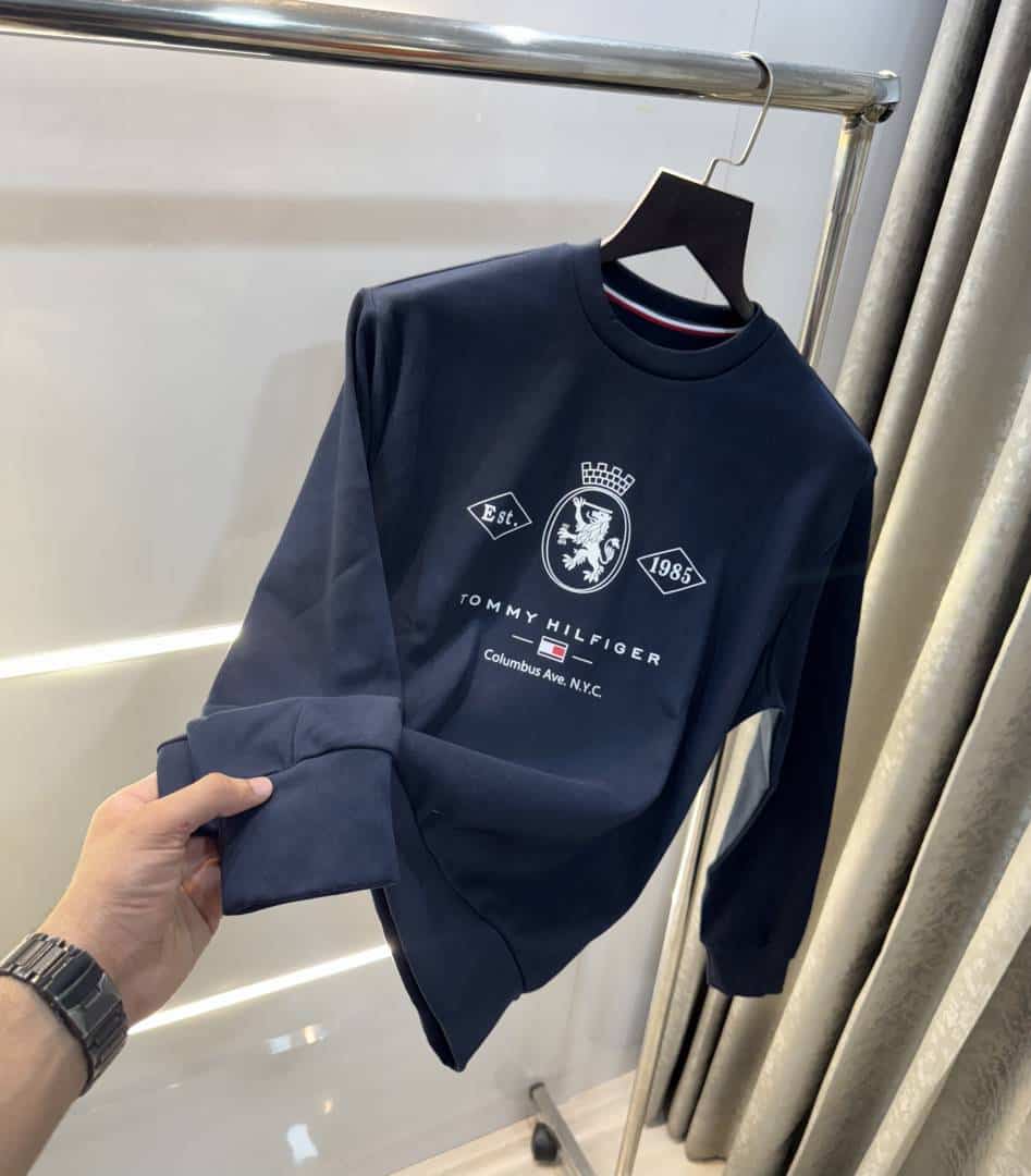 Tomm Hilfiger Navy Blue Logo Work Premium Sweatshirt
