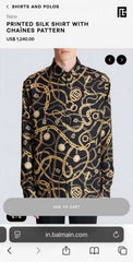 Balmai n Paris Black Printed Shirt With Premium Box Packing And Carry Bag