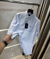 Gant Sky Blue Small Checks Premium Classic Shirt