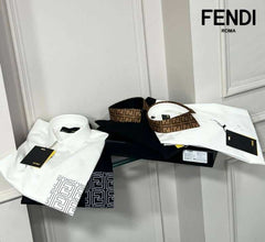 Fend i White Pocket Logo Lu...xury Shirt