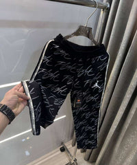 Air jorda n Black Embroidery Logo Imported Trackpant