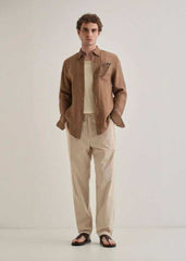 Zar a Cream StrIpEs Premium Classic Linen Pant