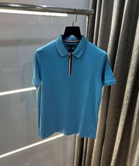 Tommy Hilfiger English Blue Embroidery Work Premium Polo T-Shirt