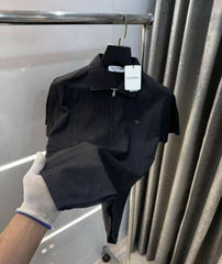 Valentin o Black Monogram Imported LuXury Polo T-Shirt