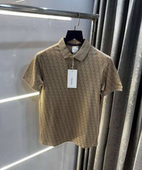Calvi n Klein Beige Monogram Premium Polo T-Shirt
