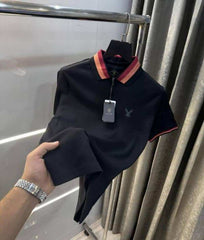 Rare Rabbit Black Zip Premium Polo T-Shirt