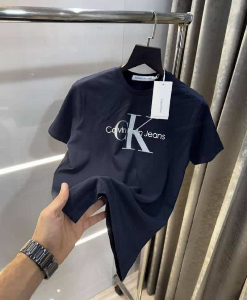 Calvin Klein Navy Blue Logo Print Premium T-Shirt
