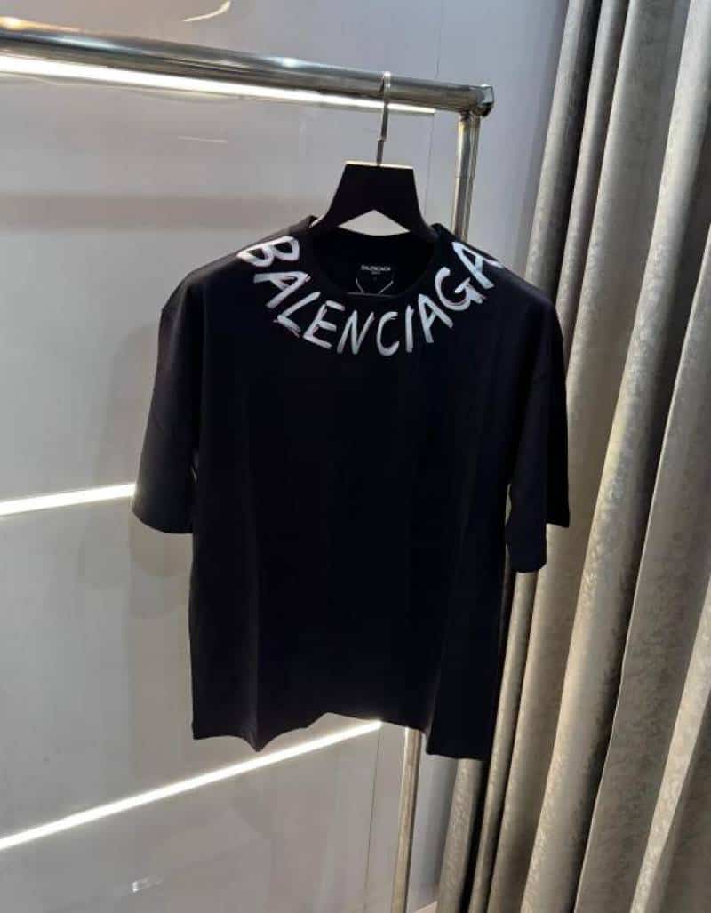 balencig a Black Back Print Imported Oversized T-Shirt