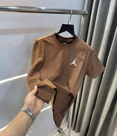 @!r JoRdAn Brown Back Embroidery Imported T-Shirt