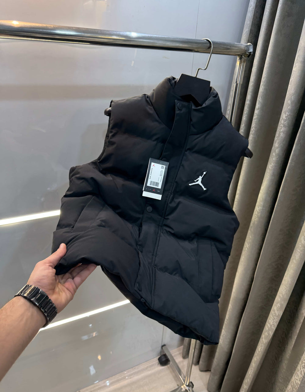 Air Jordan Black Imported Sleeveless puffer Jacket