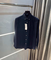 Calvin klein Navy Blue Embroidery Logo Premium Linen Shirt