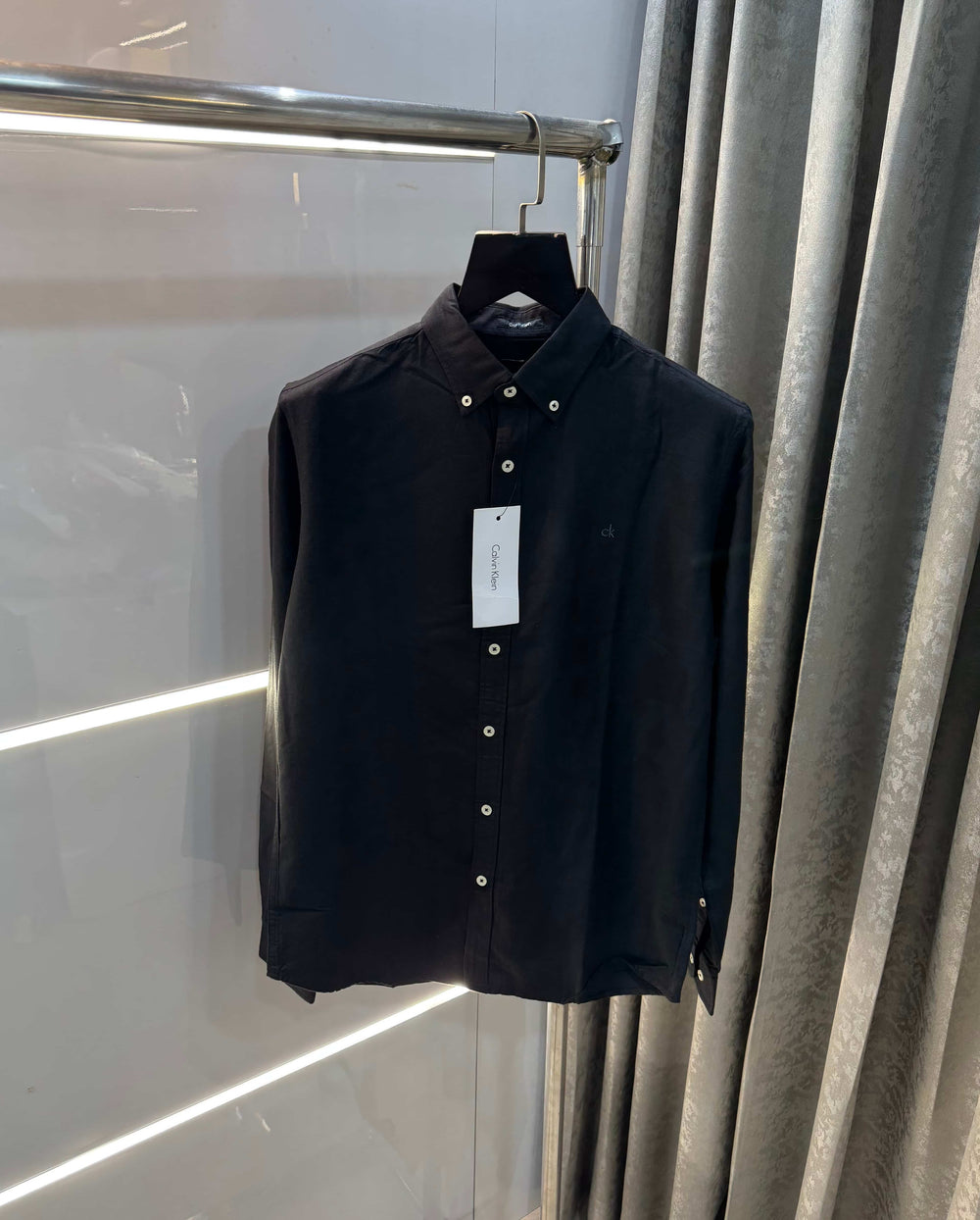 Calvin klein Black Embroidery Logo Premium Linen Shirt