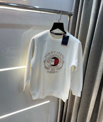 Tomm y Hilfiger White Embroidery Logo Premium Sweatshirt