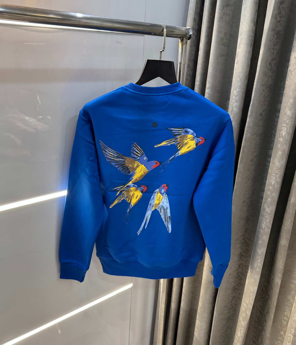 Bluorng Blue EmbO-sSed Logo Premium Sweatshirt